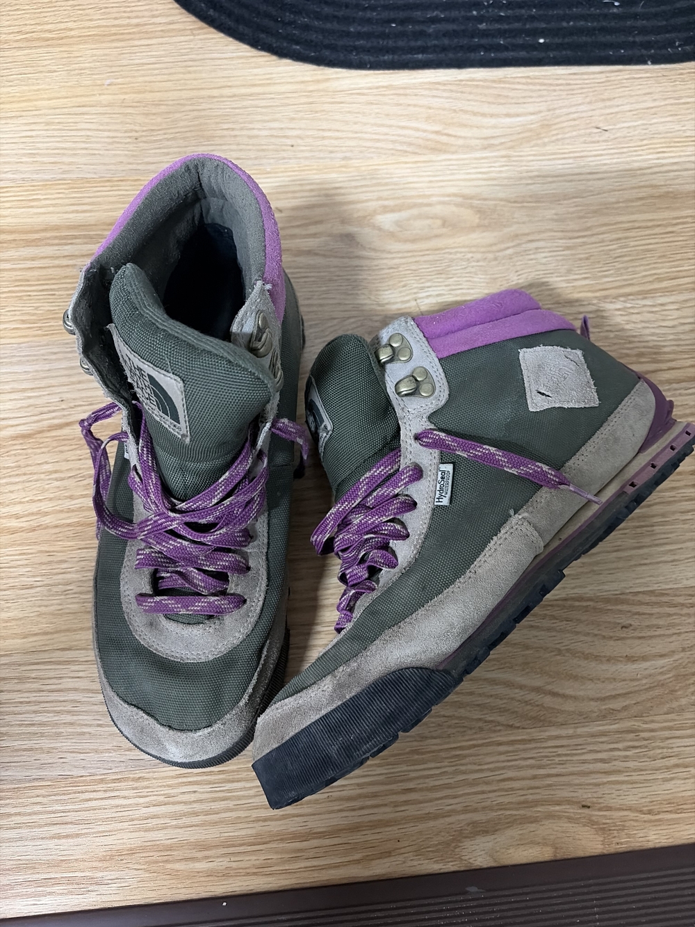 The North Face Women’s Olive Green and Purple Hiking Boots